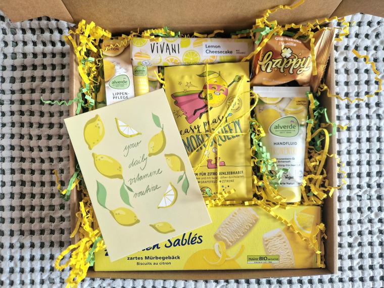 Wohlfühl Geschenkbox Zitronentraum für Frauen und Männer, Wohlfühl Geschenkbox Zitronentraum für Frauen und Männer,